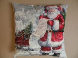 Dekorativní polštář 43x43cm - Santa s dopisem
